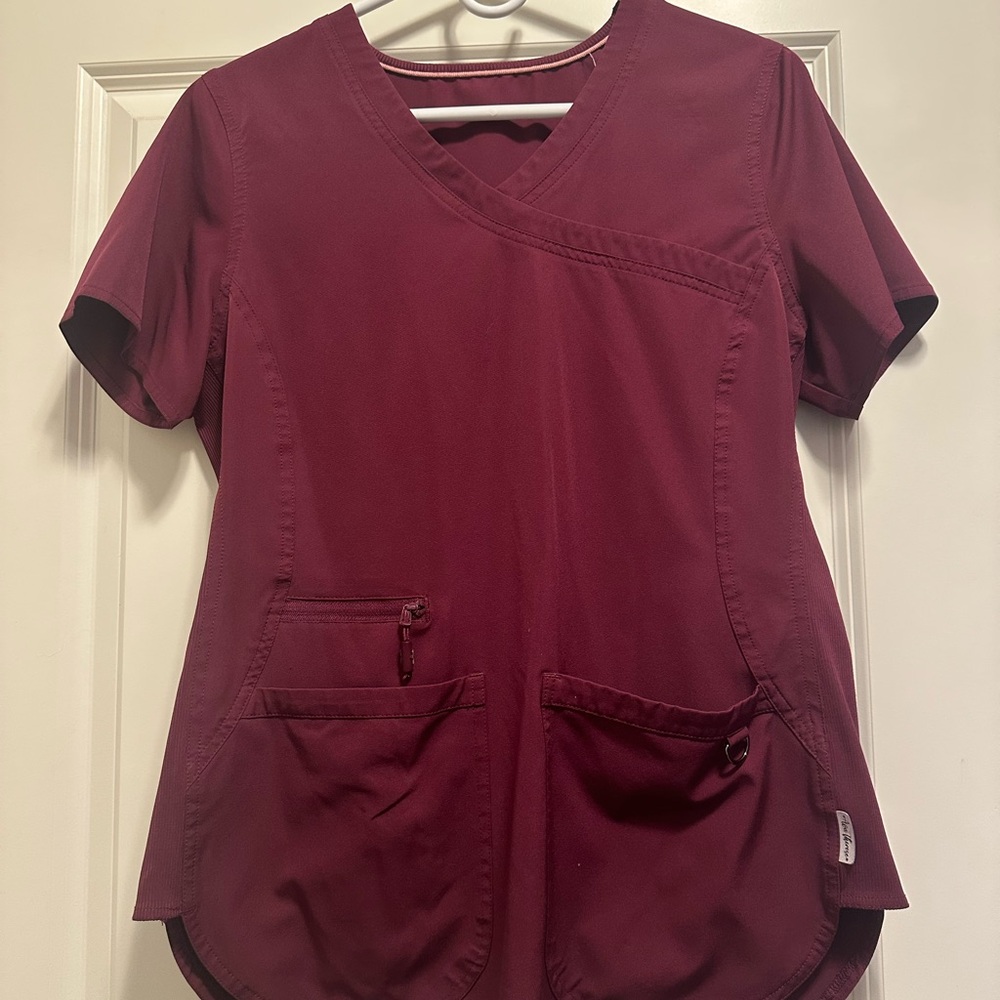 Women’s Wine Colored Scrub Top